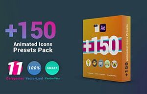 دانلود پریست افتر افکت 150 مدل آیکون حرکتی 150 Animated Icons Presets Pack