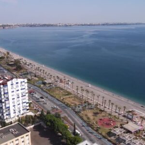 دانلود فوتیج نمای هوایی از آنتالیا، ترکیه Aerial View Of Antalya, Turkey